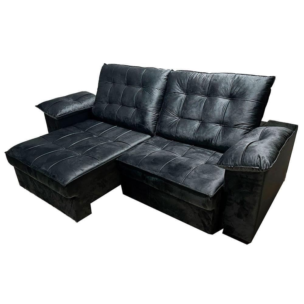 Sofá Retrátil e Reclinável 3 Lugares Magazin Nevada Cinza, 230 cm