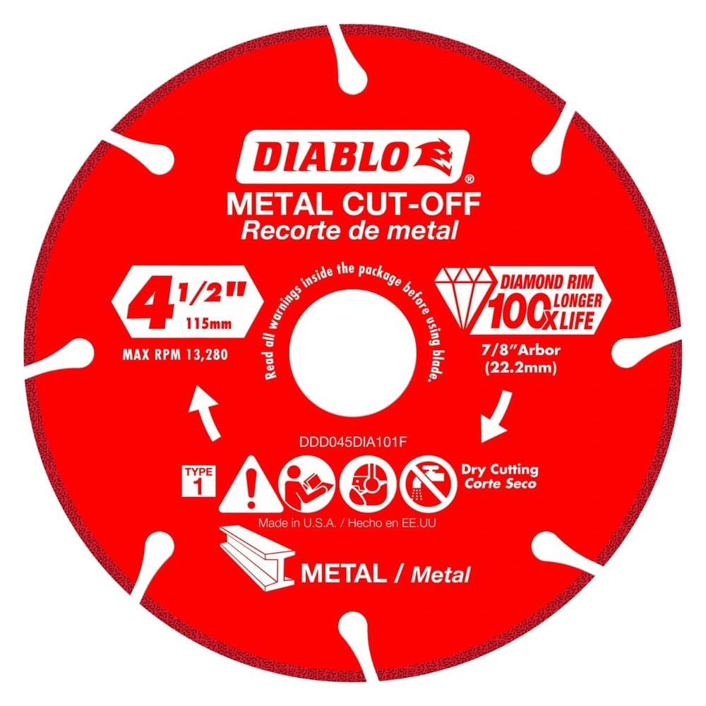 Disco de corte de metal diamantado Diablo DDD045DIA101F 115mm