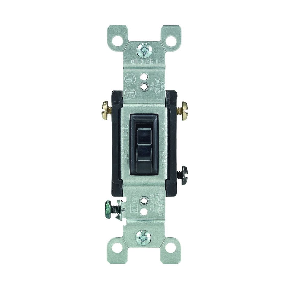 Interruptor seletor Leviton 15 Amp 120V 3-Way Quiet Black