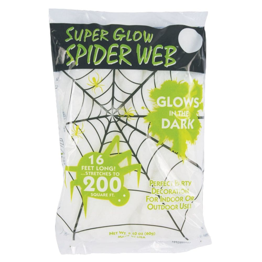 Decoração Glow in Dark Spider Web Fun World com 4,9 m de comprimento