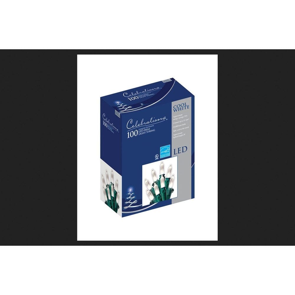 Conjunto de luzes Celebrations 100 lâmpadas LED brancas de vidro