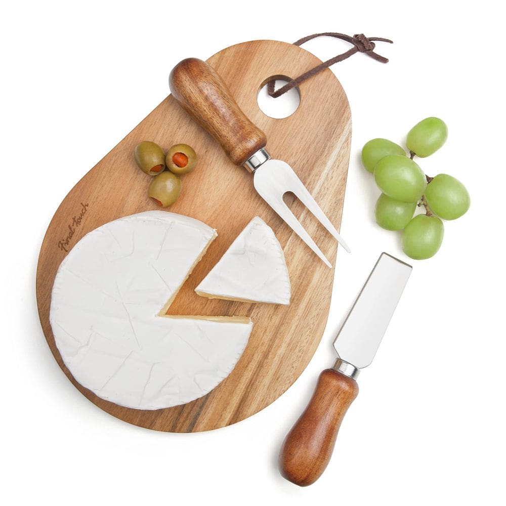 Conjunto de tábuas de queijos Final Touch, 19 cm, madeira de acácia, 3 peças