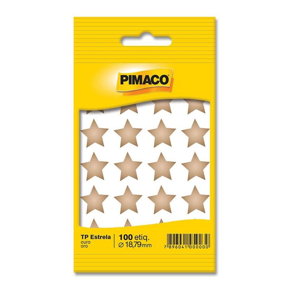 Etiqueta adesiva TP18 Estrela ouro Pimaco