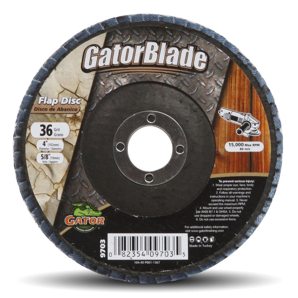 Grinding Flap Wheel Gator Finishing 9703 4” 36 Grit