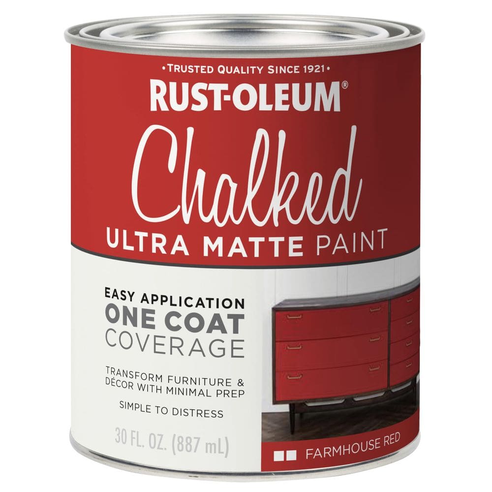 Pintura Rust-Oleum Farmhouse vermelha com giz fosco 887 ml
