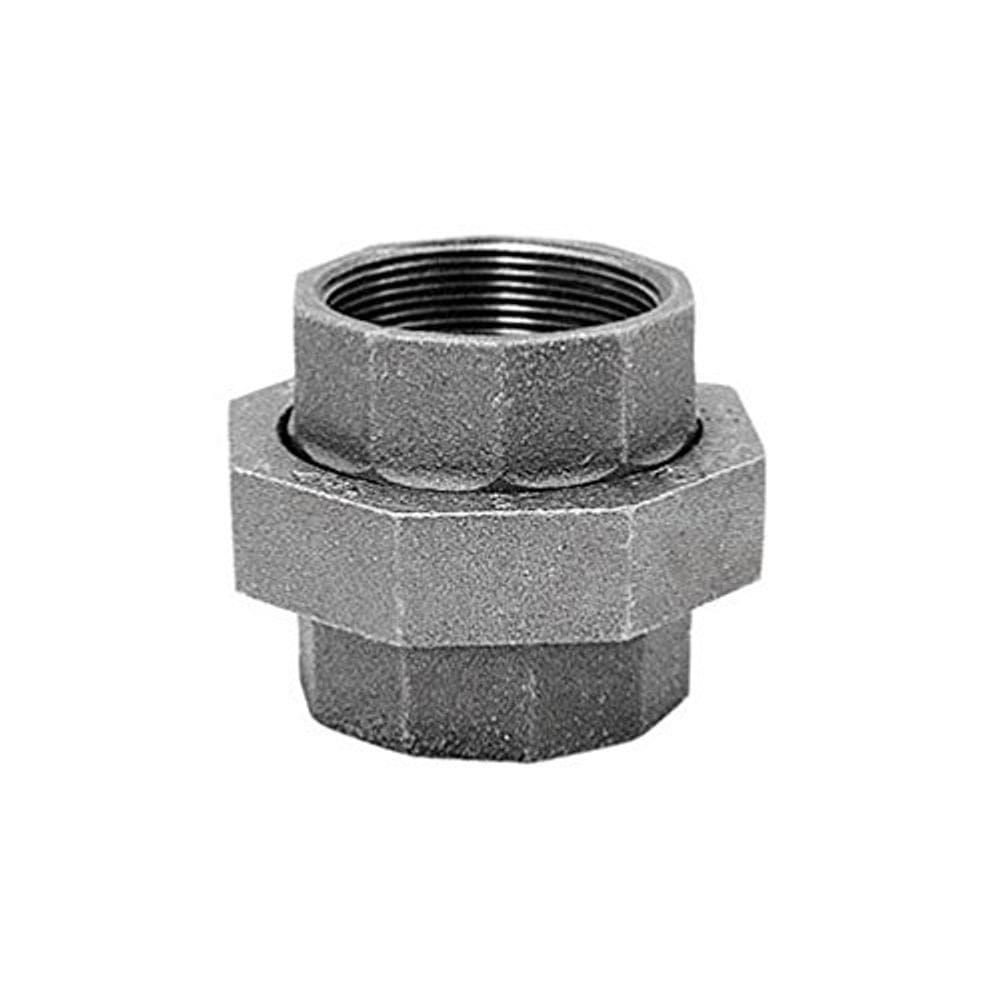 Bigorna Union de ferro maleável preto 1,5 polegadas FPT x 1,5 polegadas FPT