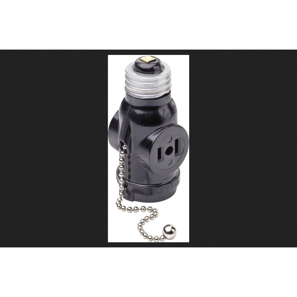 Porta-lâmpada com saída e corrente de tração Leviton 007-1406 125V