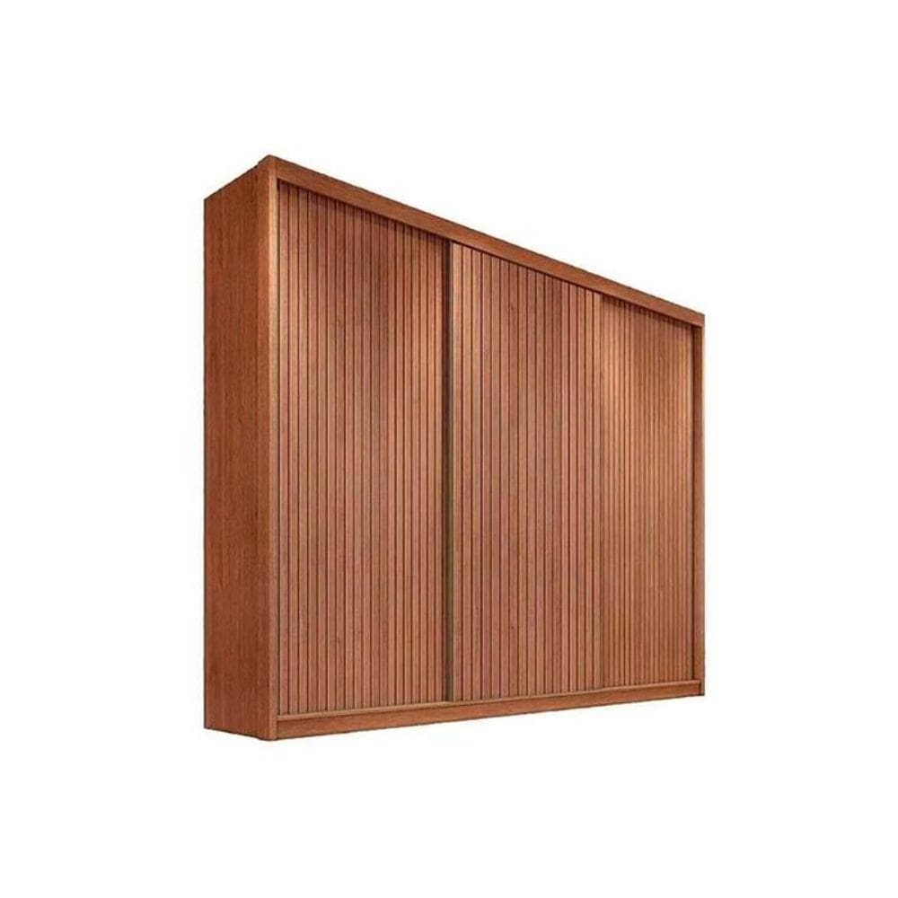 Guarda Roupa Casal 3 Portas 8 Gavetas - Diamond-Cumaru/Ripado 3D - Móveis Novo Horizonte