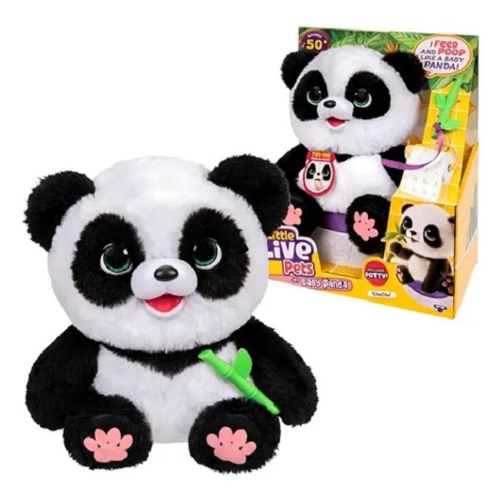 Little Live Pets Meu Bebê Panda Interativo 26 CM – 50 sons e reações – Faz cocô no Penico – Fun