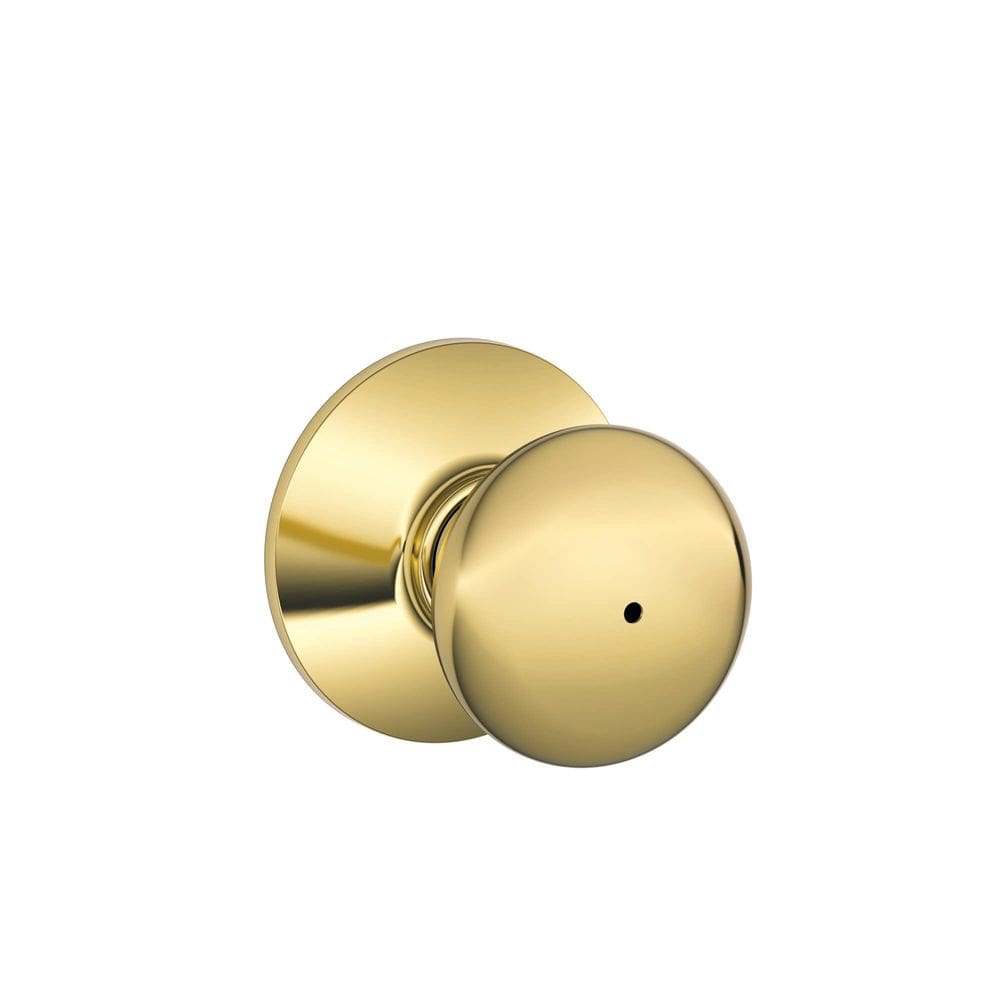 Maçaneta de porta SCHLAGE F40 V PLY 605 Fechadura de privacidade em latão brilhante