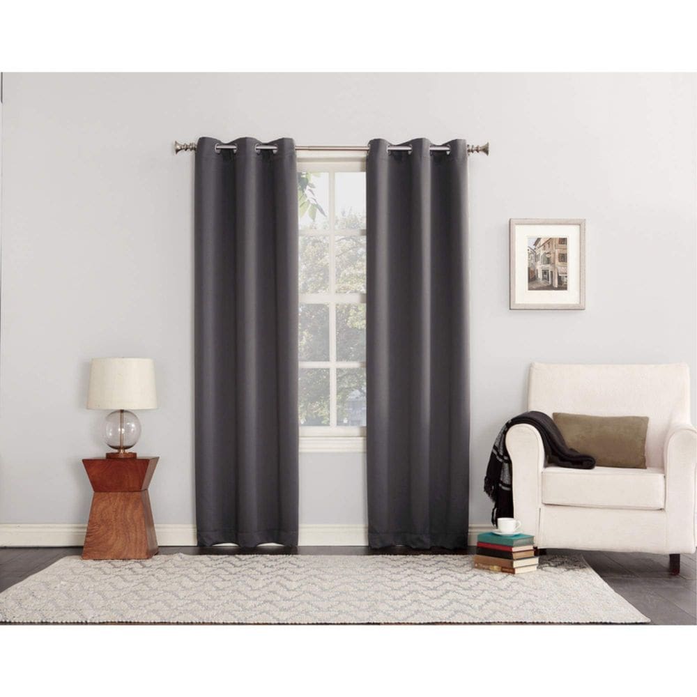 Cortina Sun Zero Norwich Grey Blackout, pacote com 2, 203 x 137 cm