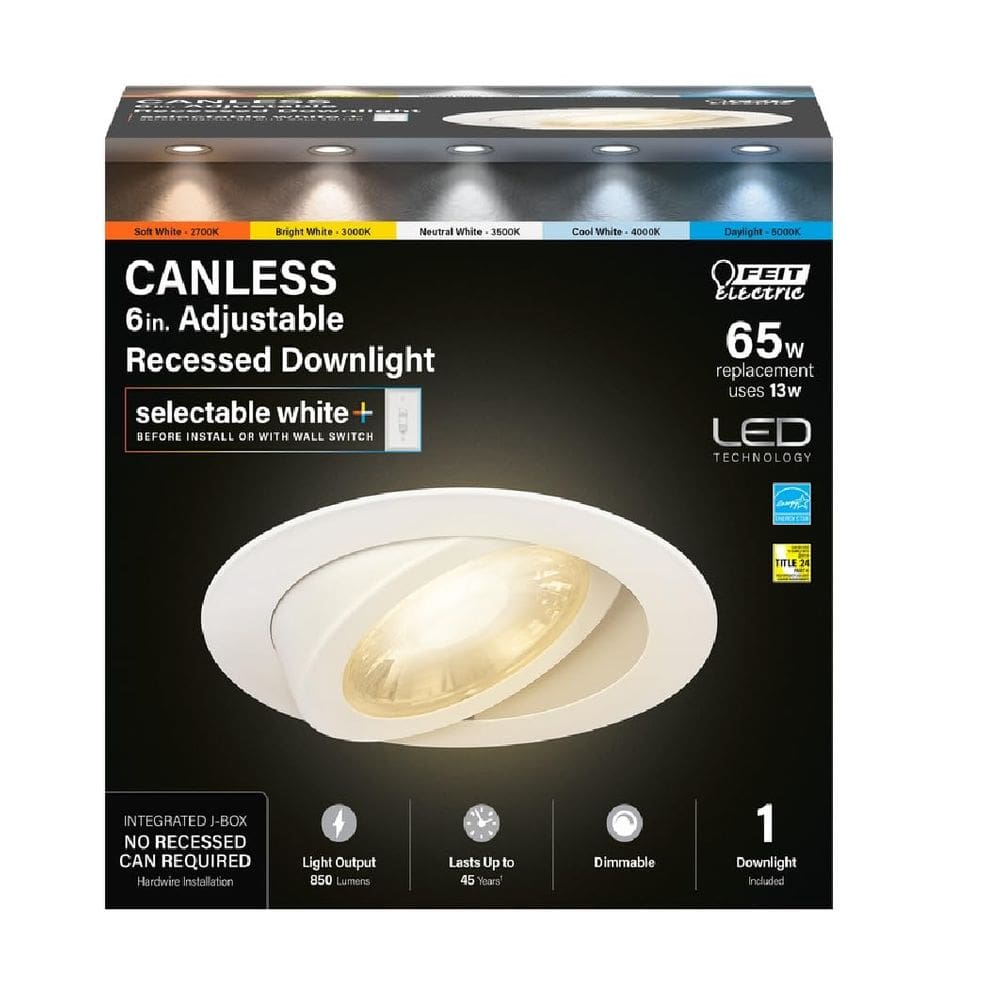 Luminária Feit Electric RCS DWNLT ADJ LED 6” 65W