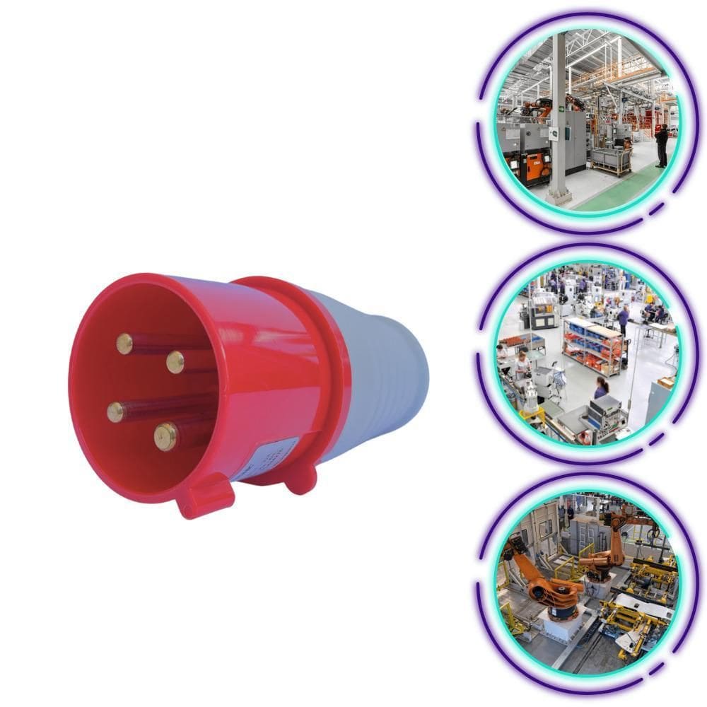 Plugue 3P+T 32A 380/440V Vm 6H Ip44