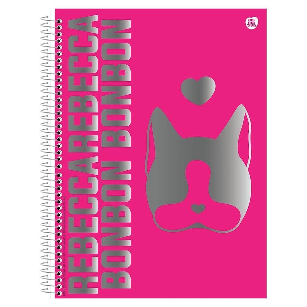 Caderno Univ 10 Matéria 160Fl Rebecca Bonbon Rosa Animativa