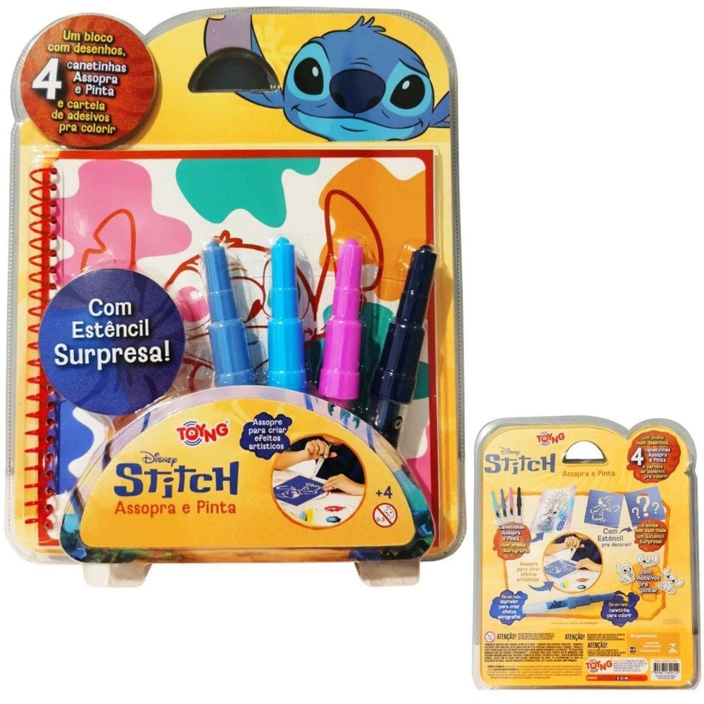 Assopra E Pinta Para Colorir Disney Stitch - 59300 - Toyng