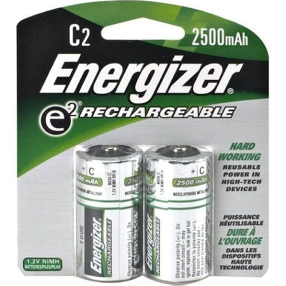 Baterias Energizer Recharge C 2500mAh NiMH, pacote com 2