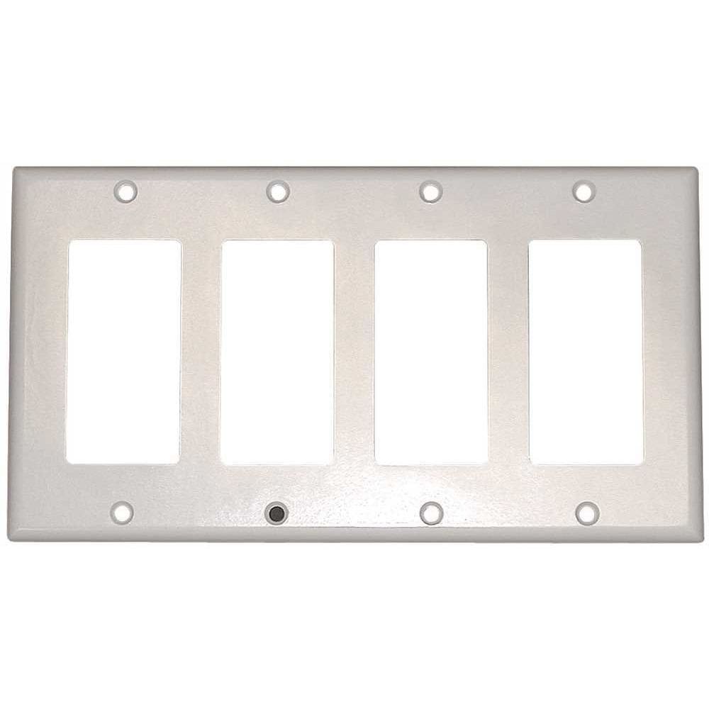Placa de Pared Decora Leviton para 4 Módulos, Estándar, Termoestable, Blanca