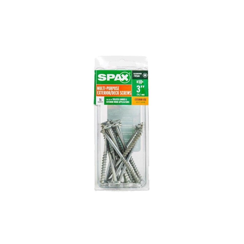 Parafuso de convés SPAX #10 x 7,6 cm em aço, pacote com 16