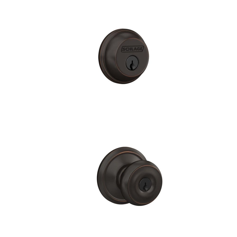 Fechadura de entrada SCHLAGE FB50NVGEO716 Bronze envelhecido georgiano