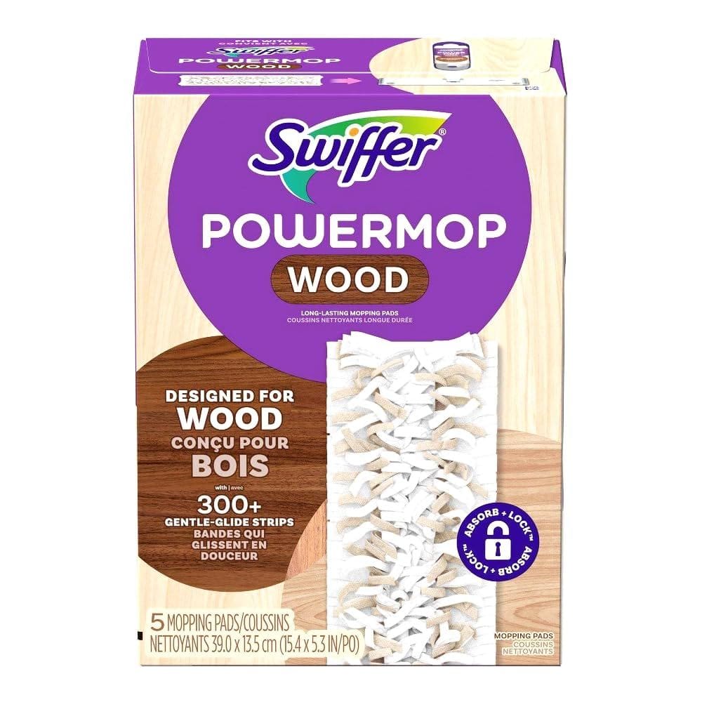 Mop Refill Pad Swiffer, pacote com 5, 39x14 cm, branco