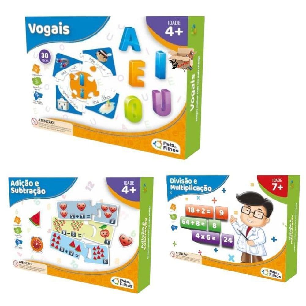 Kit Alfabetização Pedagógico Vogais E Operações Matemáticas