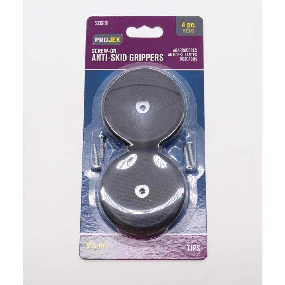 Almofadas antiderrapantes pesadas PROJEX pretas redondas de 6 cm, pacote com 4