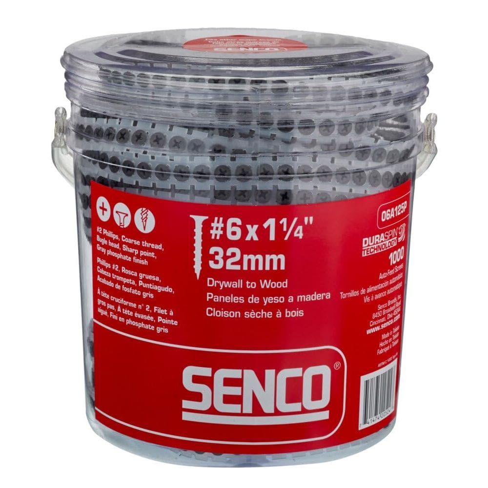 Parafuso Senco DuraSpin 06A125P #6 x 3,2 x 30 mm Drywall em madeira