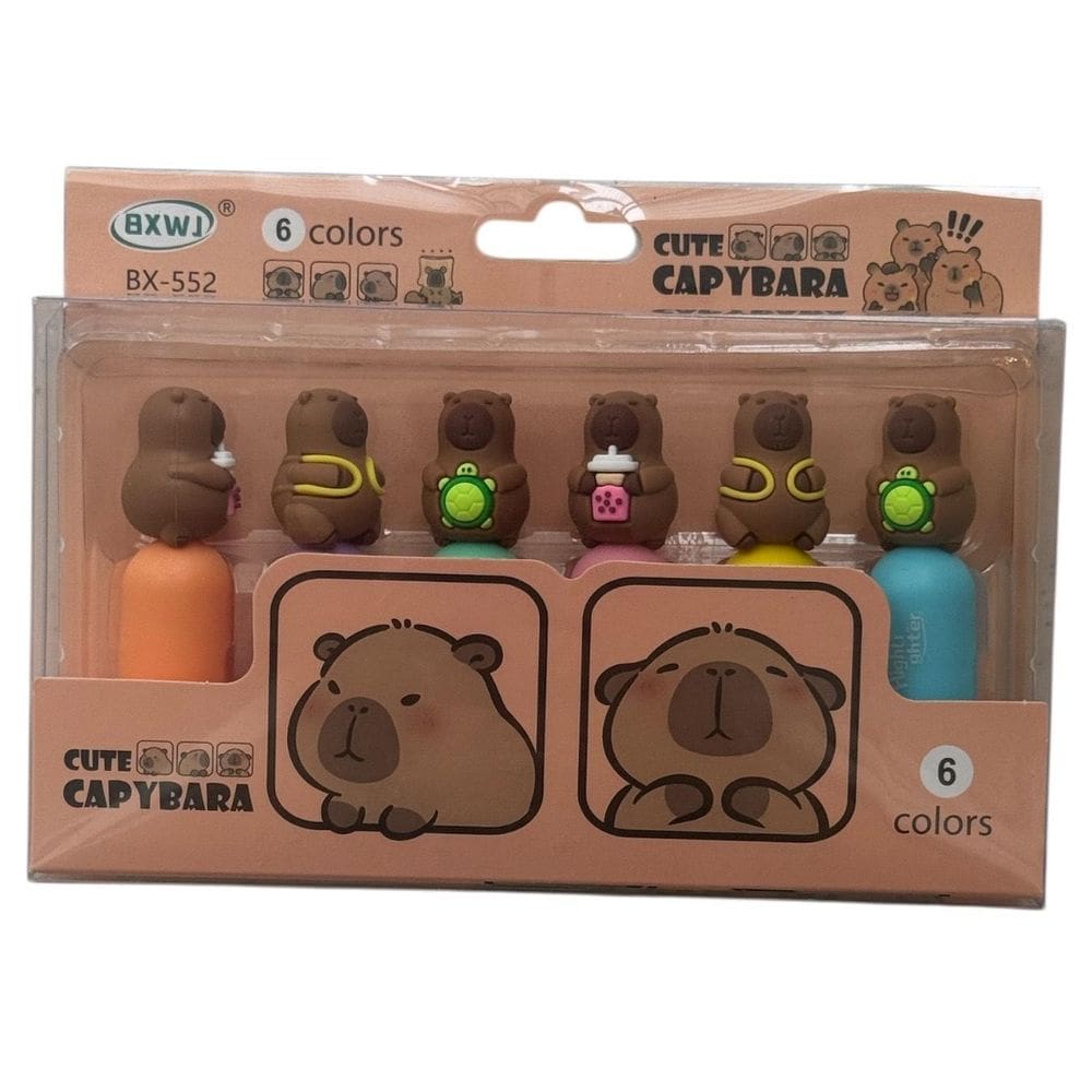 Kit Marca Texto Capivara Com 6 Unidades Blister
