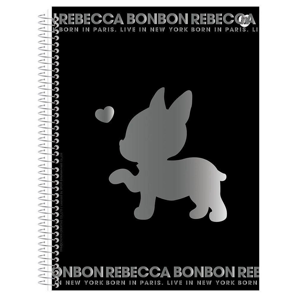 Caderno Univ 10 Matéria 160Fl Rebecca Bonbon Preto Animativa
