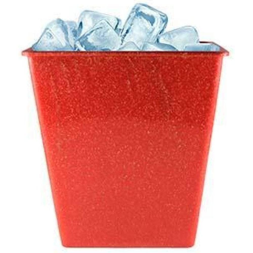 Kit 4 Balde Gelo Fibra Madeira Vermelho 2,6L