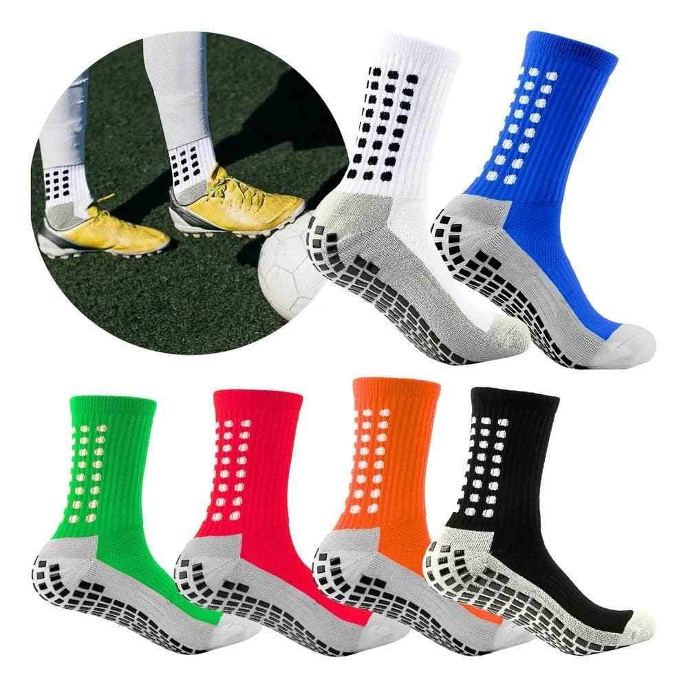10X Kit 6 Pares Meia Esportiva Antiderrapante Futebol Acade