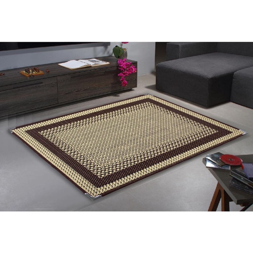 Tapete Sisal Sala Quarto 1,00X1,50 Antid. Marrom S-590