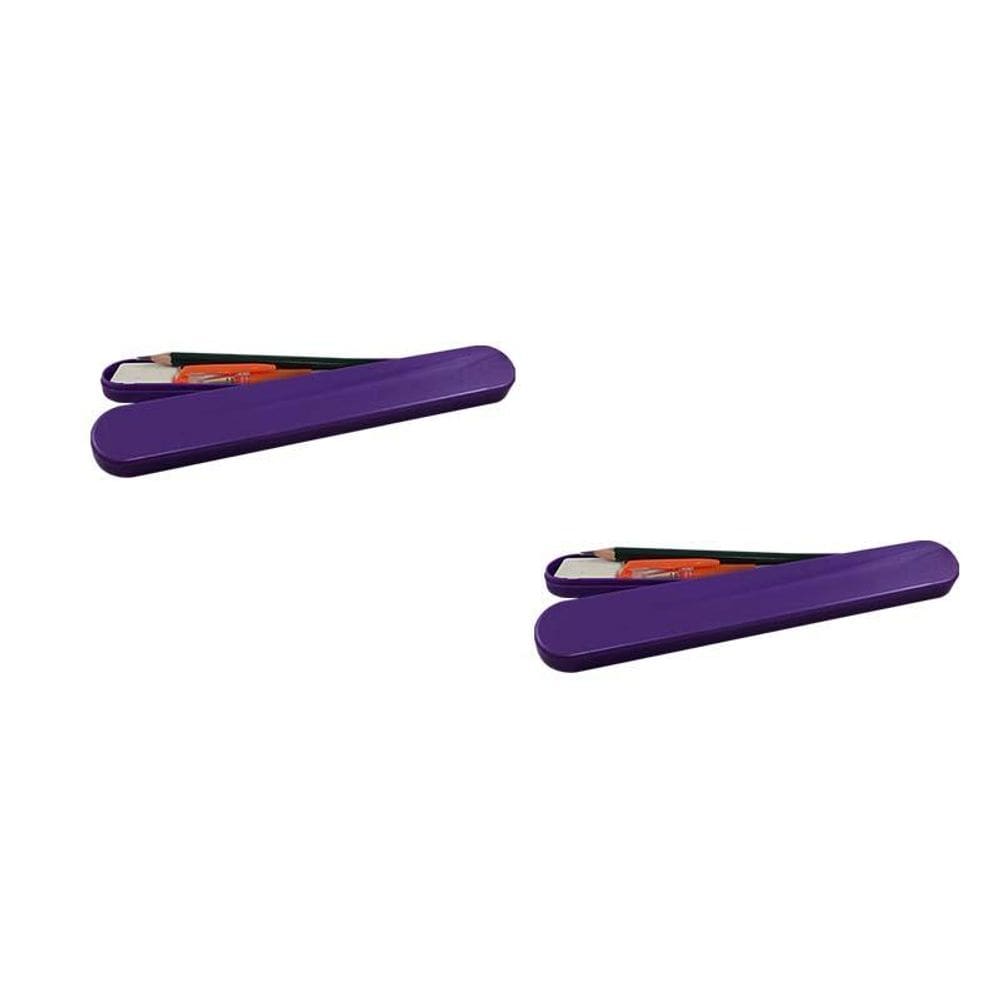 Kit 2 Mini Estojo Lilás Plástico
