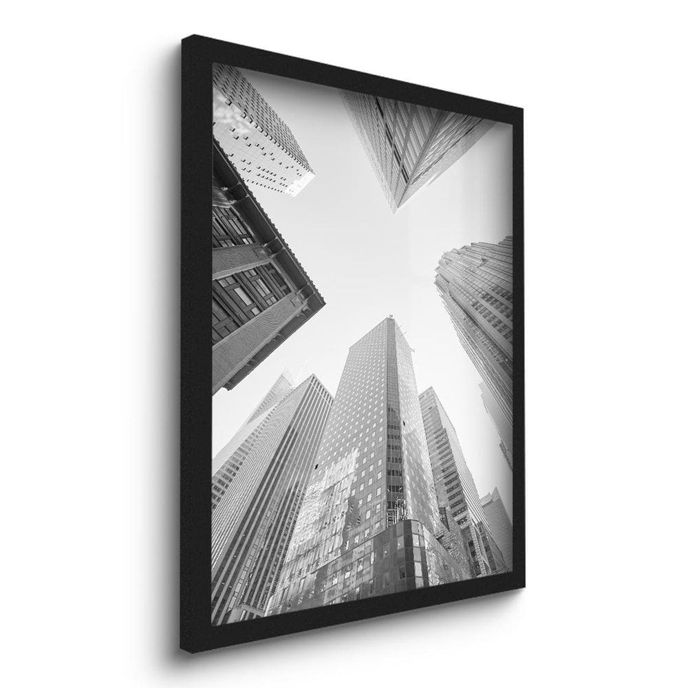 Quadro Decorativo Prédios Cidade Preto Branco 45X33 C/Vidro