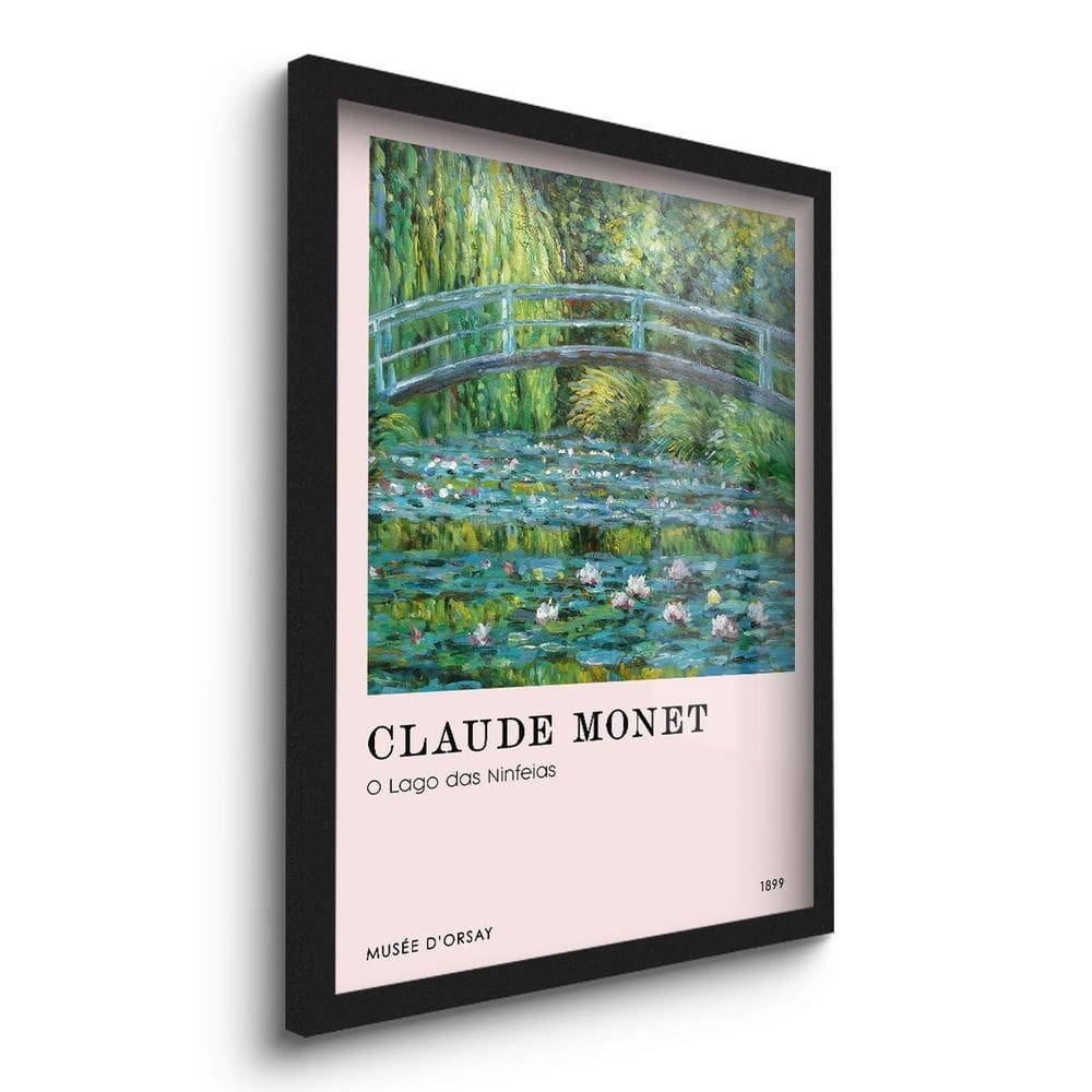 Quadro Decorativo Monet O Lago Das Ninfetas 45X33 C/Vidro