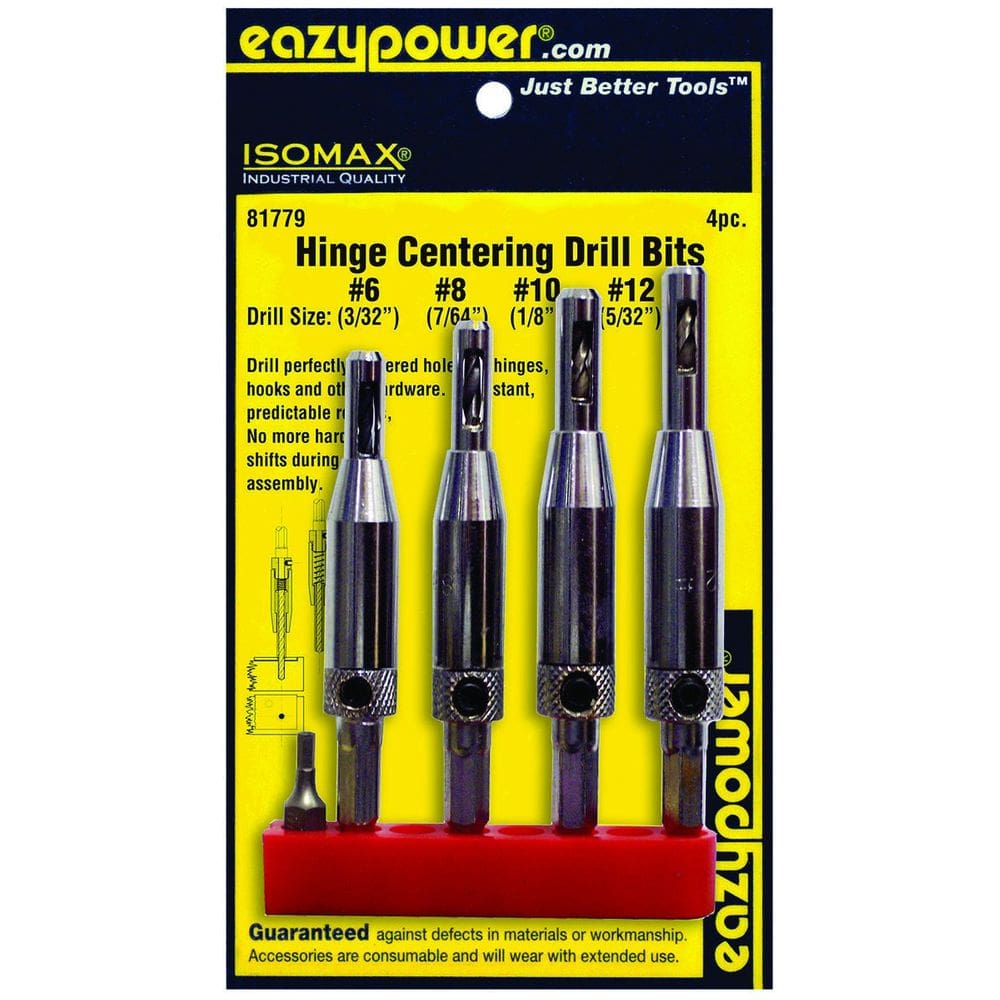 Brocas de centralização de dobradiças Eazy Power 81779, pacote com 4