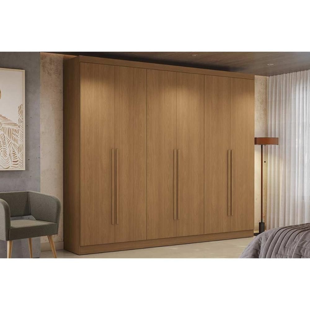 Guarda Roupa Casal 6 Portas e 3 Gavetas T580 Canela - Kappesberg