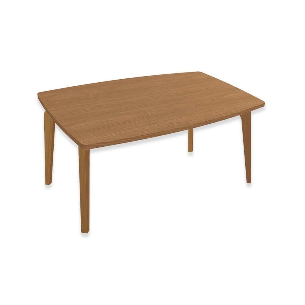 Mesa de Sala Jantar Petra Madeira Maciça c/ Tampo Madeirado 170x90cm Carvalho/Canela - Kappesberg