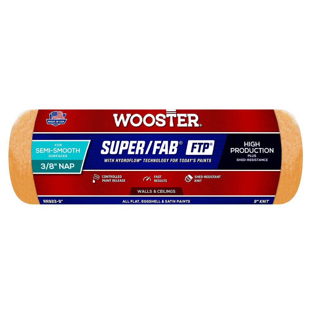 Tampa de rolo de pintura Wooster RR923 23 cm 3/8” Nap Semi-Smooth