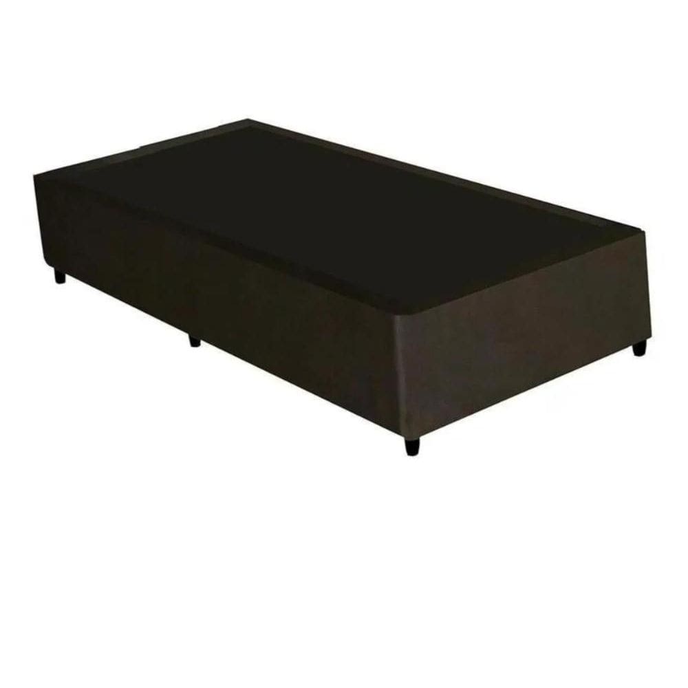Cama Box Solteiro Gazin Suede Marrom 88x188x27cm
