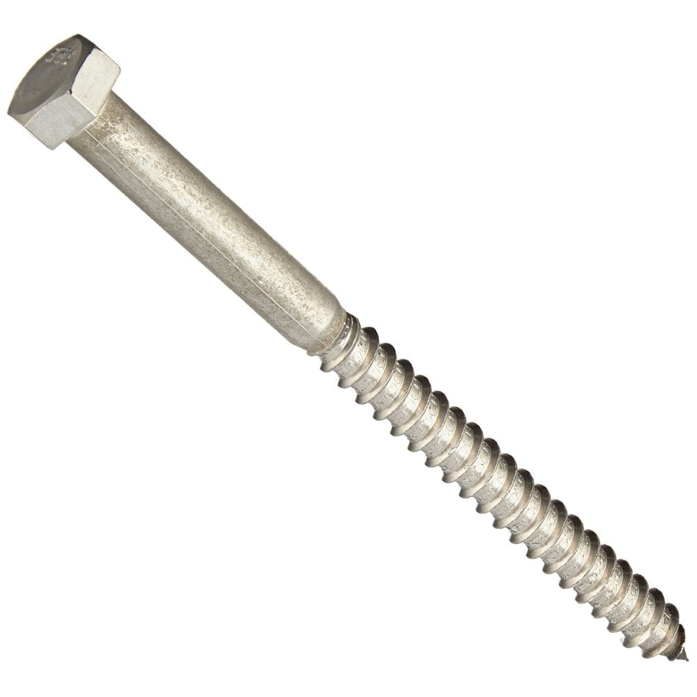 Parafusos Hillman 832076 3/8” x 13 cm em aço inoxidável Hex Lag, pacote com 25