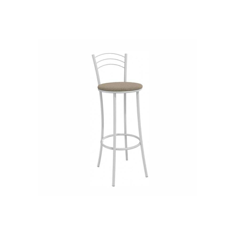 Banqueta Sala de Jantar Petra 1B700BR Aço 1 Un Branco/Boucle Bege Fendi - Kappesberg