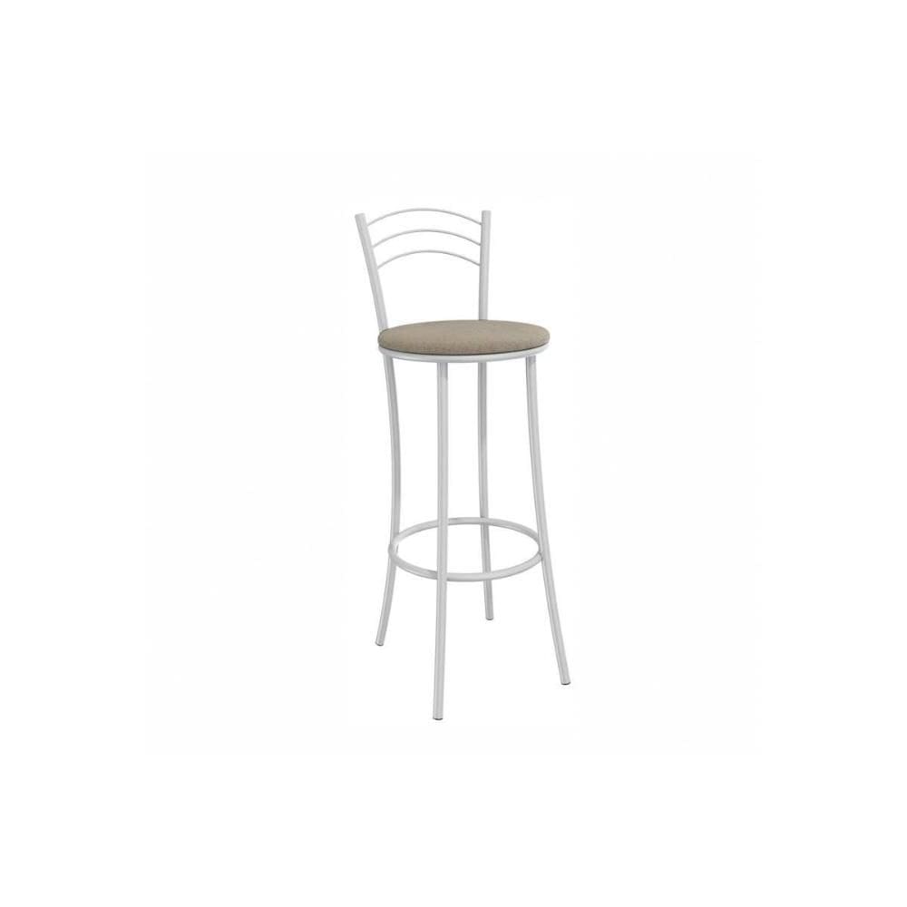 Banqueta Sala de Jantar Petra 1B700BR Aço 1 Un Branco/Linho Bege Fendi - Kappesberg