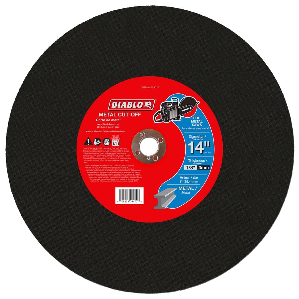 Disco de Corte Diablo 14” 3mm para Metal de Alta Resistencia