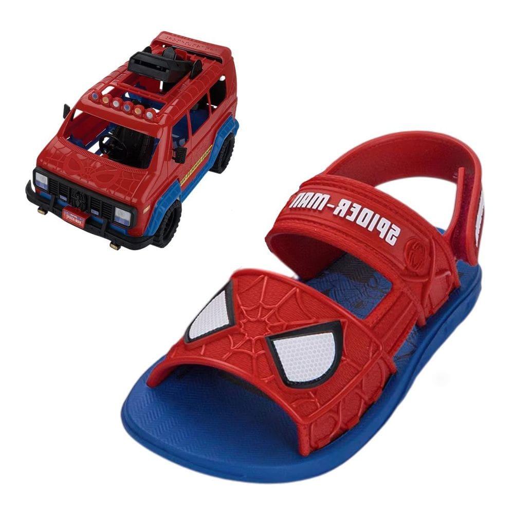 Sandalia Infantil Menino Personagem Leve Homem Aranha Furgao