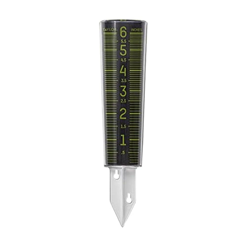 Medidor de chuva Taylor 6” Glow-In-The-Dark montável preto verde