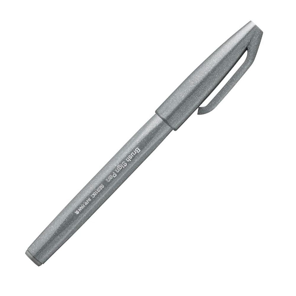 Caneta hidrográfica Brush Sign Pen Cinza - Pentel