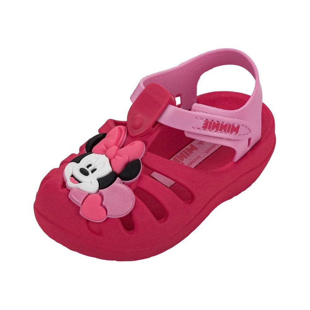 Babuche Infantil Menina Calce Facil Ajustavel Disney Minnie