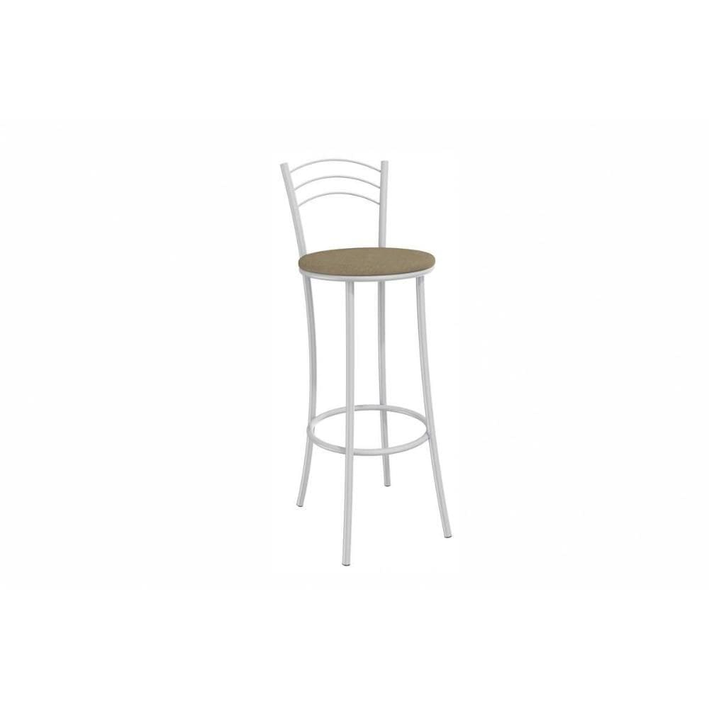 Banqueta Sala de Jantar Petra 1B700BR Aço 1 Un Branco/Suede Capuccino - Kappesberg