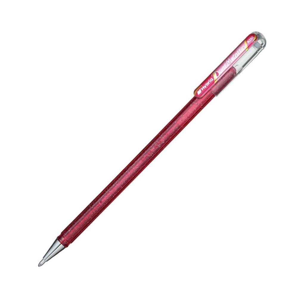 Caneta gel 1.0mm Hybrid Dual Metallic Rosa/Rosa Claro Pentel